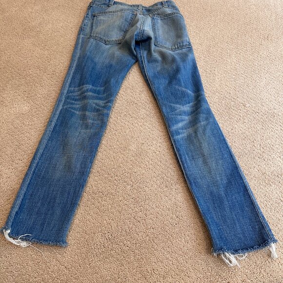 Current/Elliott Boyfriend Jeans Tattered Destroy Boho Raw Hem Size 24 #1968-0001 - Picture 10 of 13
